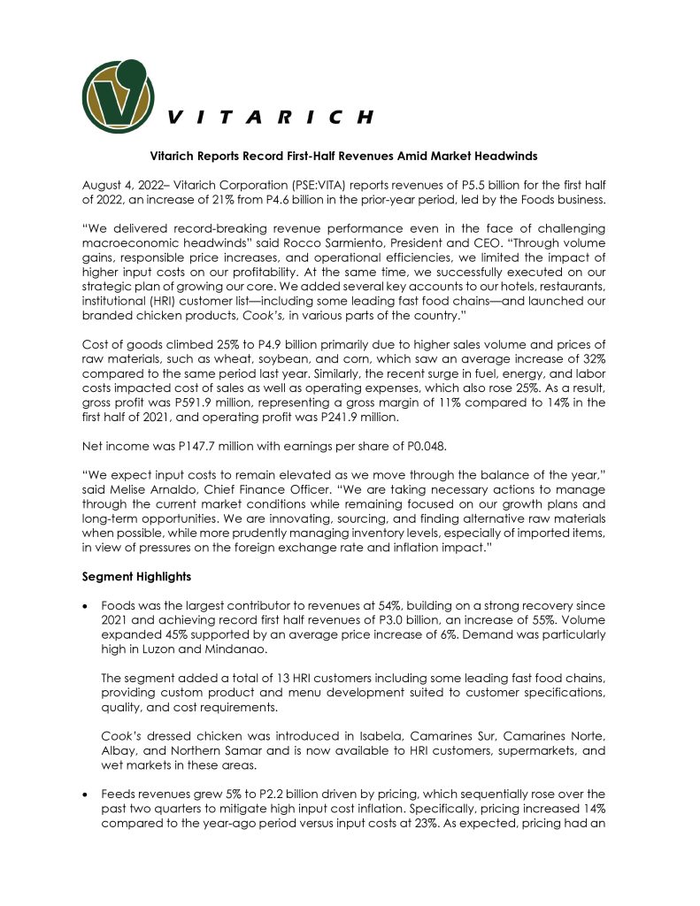 Press Release Archives - Vitarich